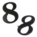 Black Letter &quot;8&quot; Metal Badge